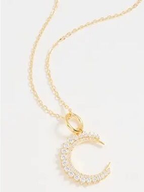 Adina Eden 14k Colored Half Circle Charm 3 Prong Necklace